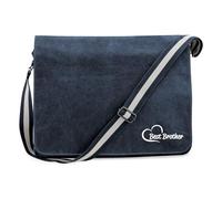 Huuraa Sac à bandoulière Best Brother Sacoche pour ordinateur portable en toile bleu marine vintage 14 litres Best Brother Présent