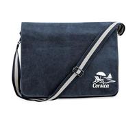 Huuraa Sac à bandoulière Corsica Sacoche pour ordinateur portable en toile bleu marine vintage 14 litres Corsica Présent