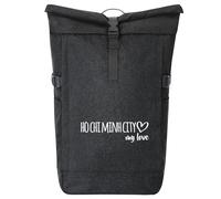 Huuraa sac à dos de coursier Ho Chi Minh City my love Sac à dos cadeau Black Melange 30-44 litres Roll-Top Fairtrade Ho Chi Minh City my love Présent