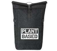 Huuraa sac à dos de coursier Plant Based Modern Sac à dos cadeau Black Melange 30-44 litres Roll-Top Fairtrade Plant Based Modern Présent
