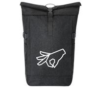 Huuraa sac à dos de coursier Regardé à l'intérieur Sac à dos cadeau Black Melange 30-44 litres Roll-Top Fairtrade Regardé à l'intérieur Présent
