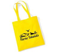 Huuraa sac en coton Farne Islands Sac cadeau en tissu jaune 10 litres en coton Farne Islands souvenir