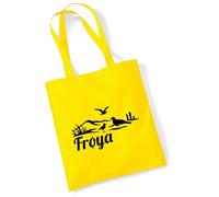 Huuraa sac en coton Frøya Sac cadeau en tissu jaune 10 litres en coton Frøya souvenir