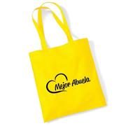 Huuraa sac en coton Mejor Abuela Sac cadeau en tissu jaune 10 litres en coton Mejor Abuela souvenir