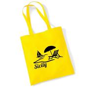 Huuraa sac en coton Sicily Sac cadeau en tissu jaune 10 litres en coton Sicily souvenir