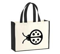 Huuraa sac en jute coccinelle Sac de courses Gift Shopper noir 21 litres en jute et coton coccinelle cadeau