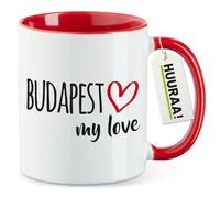 Huuraa tasse à café Budapest my love Tasse à thé cadeau rouge 330 ml Budapest my love Présent