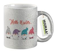 Huuraa tasse à café Hello Winter Lutin de Noël Mug Cadeau Argent 330ml Hello Winter Lutin de Noël Présent
