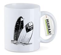 Huuraa tasse à café Planche de surf Mug Cadeau Blanc 330ml Planche de surf Présent