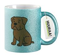 Huuraa tasse à paillettes Dogue de Bordeaux Mug Cadeau Bleu 330ml Dogue de Bordeaux Présent