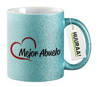Huuraa tasse à paillettes Mejor Abuelo Mug Cadeau Bleu 330ml Mejor Abuelo Présent