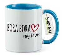Huuraa tasse Bora Bora my love Mug Cadeau Bleu 330ml Bora Bora my love cadeau