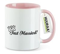 Huuraa tasse de bureau Just Married Mug Motif Cadeau Rose 330ml Just Married souvenir