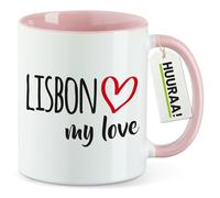 Huuraa tasse de bureau Lisbon my love Mug Motif Cadeau Rose 330ml Lisbon my love souvenir