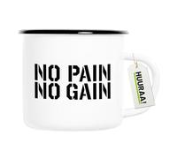 Huuraa tasse en émail No pain gain Hantel Tasse à café cadeau vintage 300 ml No pain gain Hantel Présent