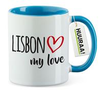 Huuraa tasse Lisbon my love Mug Cadeau Bleu 330ml Lisbon my love cadeau