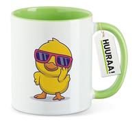 Huuraa Tasse Poussin cool Tasse à café cadeau verte 330 ml Poussin cool souvenirs
