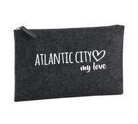 Huuraa trousse de toilette Atlantic City my love Trousse de toilette cadeau en feutre anthracite 1 litre Atlantic City my love Présent
