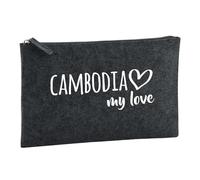 Huuraa trousse de toilette Cambodia my love Trousse de toilette cadeau en feutre anthracite 1 litre Cambodia my love Présent