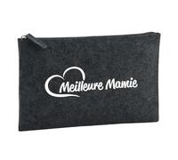 Huuraa trousse de toilette Meilleure Mamie Trousse de toilette cadeau en feutre anthracite 1 litre Meilleure Mamie Présent