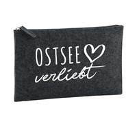 Huuraa trousse de toilette Ostsee verliebt Trousse de toilette cadeau en feutre anthracite 1 litre Ostsee verliebt Présent