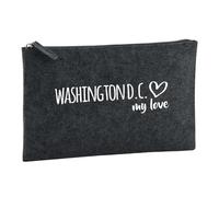 Huuraa trousse de toilette Washington D.C. my love Trousse de toilette cadeau en feutre anthracite 1 litre Washington D.C. my love Présent