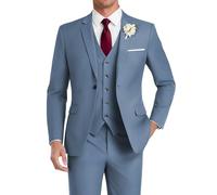HUUTOE Costume 3 pièces élégant pour homme composé d’un blazer à un bouton, d’un gilet et d’un pantalon, convient pour mariage, bal de fin d’année, comme smoking d’affaires, Taille 3XL