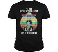 HUUXUXQ I'm Not Saying It Was Aliens But It Was Aliens Vintage T-Shirt Black Manches Courtes(X-Large)