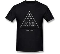 HUUXUXQ Men's Bon Iver Giftsandise Redbubble T Shirt Black Manches Courtes(3X-Large)