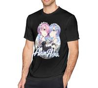 HUUXUXQ Men's ReZero Starting Life in Another World Short Sleeve T-Shirt Manches Courtes(Large)