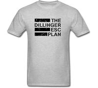 HUUXUXQ Men's The Dillinger Escape Plan Band Logo Mathcore T Shirt Short Sleeve Grey Manches Courtes(3X-Large)