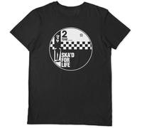 HUUXUXQ Pyramid International Women's Ska'd for Life Black Large T Shirt, Multicolor, S-L UK Manches Courtes(Medium)