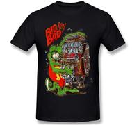 HUUXUXQ Rat Fink Big is Bad Breathable Mens Tops Short Sleeve T-Shirt Black Manches Courtes(Medium)