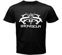 HUUXUXQ Stone Sour Logo Men's Black T-Shirt Size Manches Courtes(X-Large)