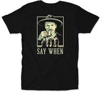 HUUXUXQ Tombstone Doc Holliday Say When Retro Movie Humor Black Stylish Adult T-Shirts Men Women Manches Courtes(3X-Large)