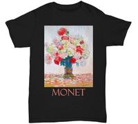 HUUXUXQ Vase of Peonies by Claude Monet Manches Courtes(Small)