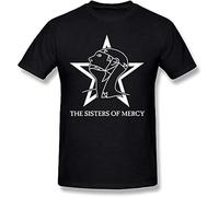 HUUXUXQ zulian Men's The Sister of Mercy Logo T-Shirt Black Manches Courtes(3X-Large)