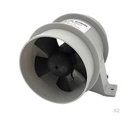 HUVNEXA 2X Souffleur de cale électrique Marin Turbo en Ligne 4 Pouces 100 mm de diamètre 12 V - Étanche Souffleur Marin