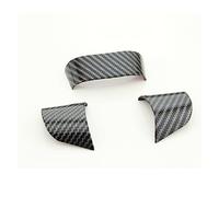 HUVNEXA Autocollants de Garniture de Panneau de Boutons de Volant en Fibre de Carbone, for Ford, for Focus 2 MK2 2005-2011 Autocollants pour Volant de Voiture(Carbon fiber3pc)