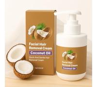 HUVNEXA Crème dépilatoire for le visage à l'huile de coco avec aloe vera et vitamine E. Dépilatoire douce for les femmes à la peau sensible. Utilisation sûre for le visage et le corps.