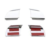 HUVNEXA Ensemble d'autocollants de garniture panneau volant chromé ABS 4 pièces, for Ford, for Focus 2 MK2 2005-2011, autocollants style voiture accessoires Autocollant de volant Mk2(Abs Blue)