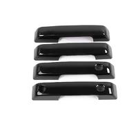 HUVNEXA For Ford, for F-150, 2021 2022 Noir/Fiber de carbone/Chrome Accessoires style voiture, Garniture couvercle poignée porte Couvre-poignée de porte de voiture(Schwarz)