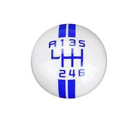 HUVNEXA For VW, for Golf, for Ford, for Mustang, levier de vitesse course universel 6 Remplacement du pommeau de levier de vitesse de vo(White Blue)