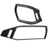 HUVNEXA Garniture de climatisation 2 pièces accessoires de garniture couverture cadre d'aération sortie climatisation pour avant voiture A/C, pour Ford pour Focus 2019 2020(BLACK Carbon fiber balck)