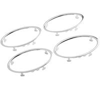 HUVNEXA Garniture de climatisation 4 pièces anneaux de garniture sortie climatisation voiture cadres ventilation tableau bord argentés galvanisés, pour Ford, pour Focus 2