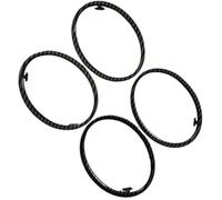 HUVNEXA Garniture de climatisation 4 pièces climatisation ABS garniture chromée sortie décoration anneau circulaire, pour Ford, pour Focus 2 2005 2006 2007 2008 2009 2010(BLACK Carbon Fiber)