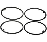 HUVNEXA Garniture de climatisation Garniture de couverture climatisation intérieure Abs Chrome sortie décoration cercle anneau accessoires automatiques 4 pièces, pour Focus 2(BLACK Carbon Fiber 4pcs)