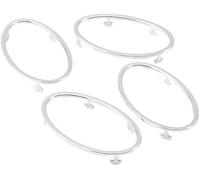 HUVNEXA Garniture de climatisation Garniture de moulure intérieure climatisation Abs Chrome sortie décoration cercle anneau accessoires automatiques 4 pièces, pour Focus 2(BLACK ABS Chrome 4pcs)