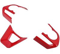 HUVNEXA Garniture de Couverture de Volant intérieur de Voiture en Plastique Abs, Ton Argent, 3 pièces Couverture d'emblème de Volant, Centre intérieur Automatique(Rot)