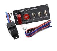 HUVNEXA Interrupteur à bouton-poussoir de démarrage du moteur en fibre de carbone for voiture de course, éclairage automatique, panneau de commutation 12 V Interrupteur à bouton-poussoir pour voiture